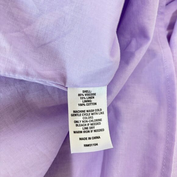 Biltmore Purple Maxi Dress sz S Linen Tiered Boho Cottagecore Romantic Pastel - Picture 13 of 14